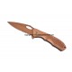 Bronze Drop Point Half Serrated Spring Assisted Hunting Pocket Tactical Knife